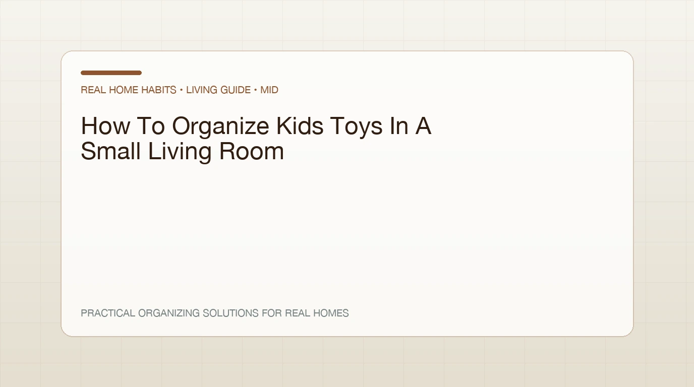 Large lidded storage bin holding children's toys beside a living room couch