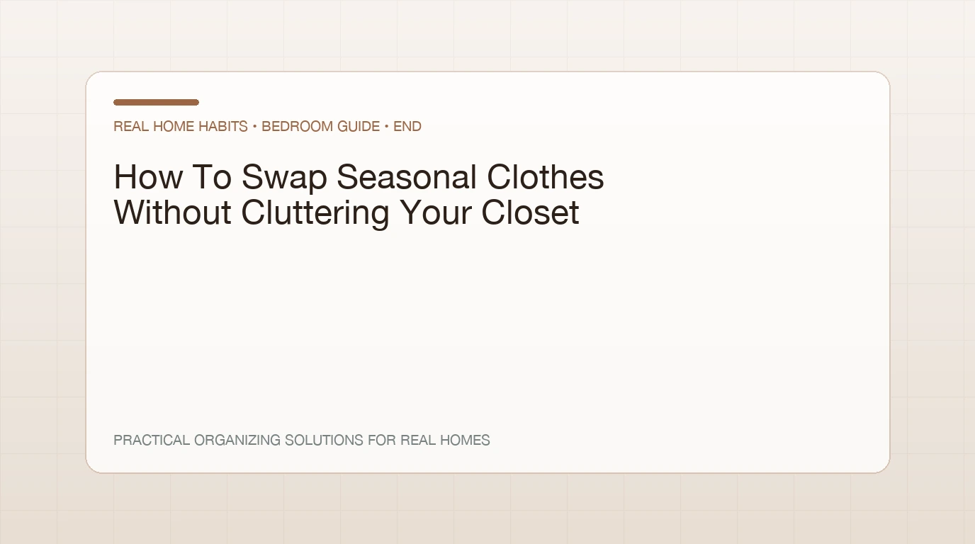 Closet showing only current-season clothing hanging neatly after a seasonal swap